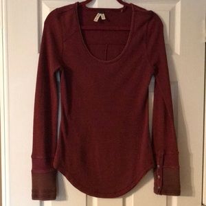 Free People thermal Henley. Like new. Size large